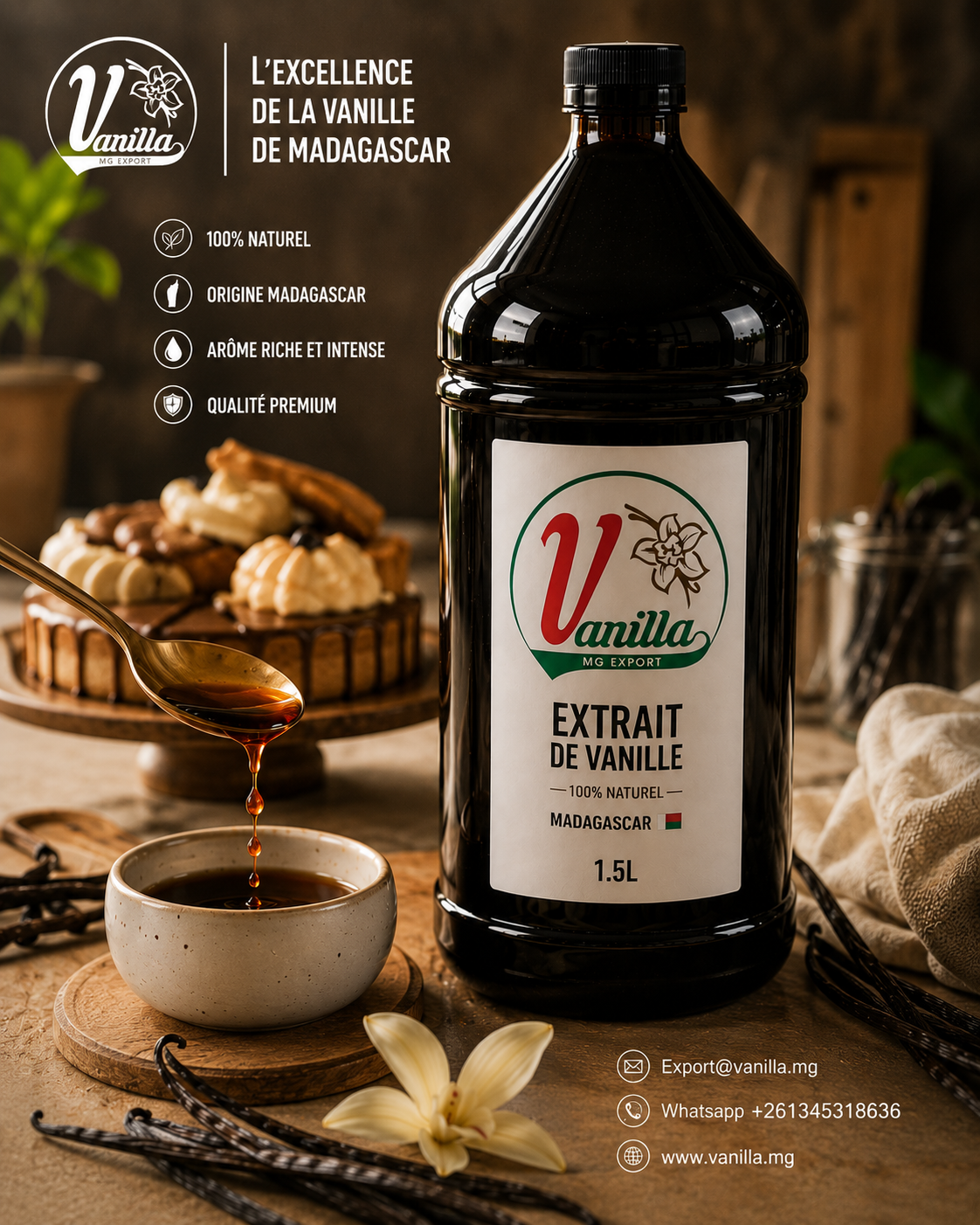 Extrait de Vanille avec Alcool – Madagascar — photo 2